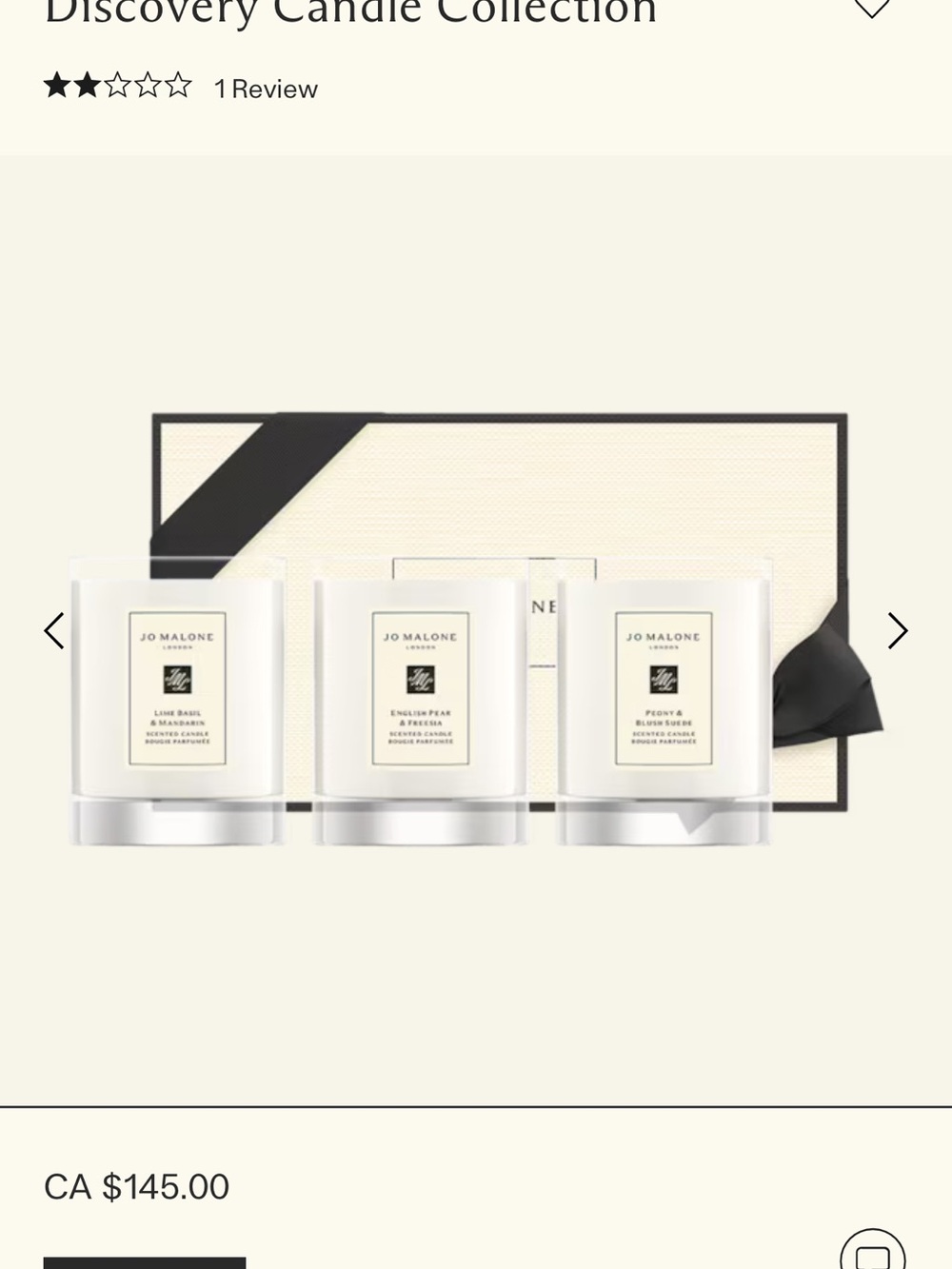 Jo Malone White and Black Candle Trio Gift Set